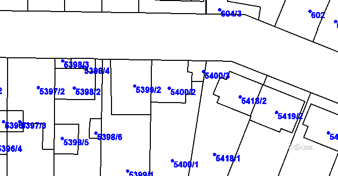 Parcela st. 5400/2 v KÚ Jihlava, Katastrální mapa