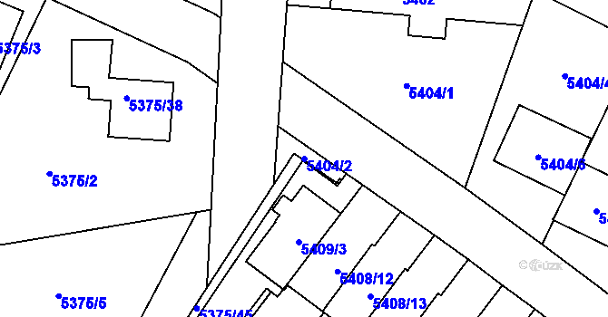 Parcela st. 5404/2 v KÚ Jihlava, Katastrální mapa