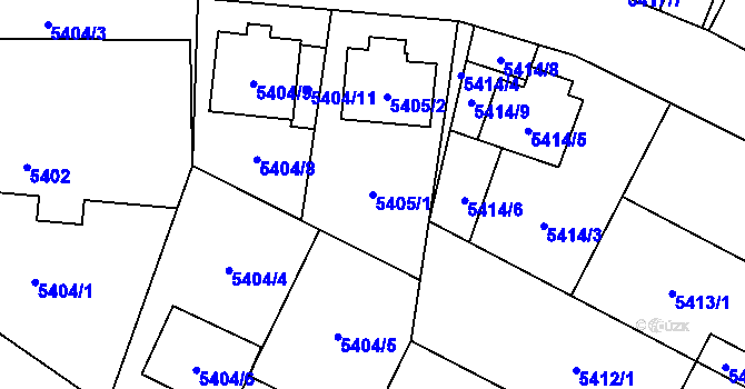 Parcela st. 5405/1 v KÚ Jihlava, Katastrální mapa