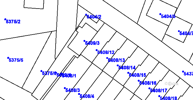 Parcela st. 5408/12 v KÚ Jihlava, Katastrální mapa