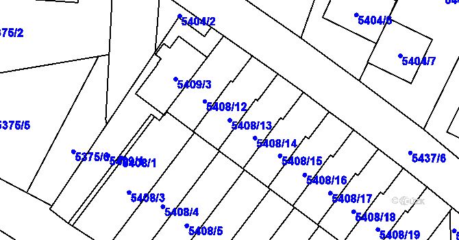 Parcela st. 5408/13 v KÚ Jihlava, Katastrální mapa