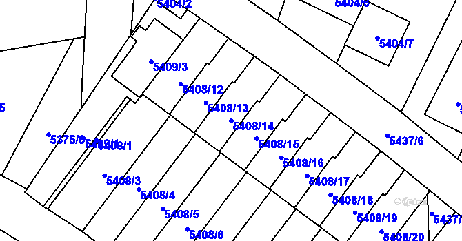 Parcela st. 5408/14 v KÚ Jihlava, Katastrální mapa