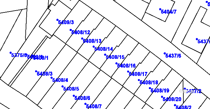 Parcela st. 5408/15 v KÚ Jihlava, Katastrální mapa