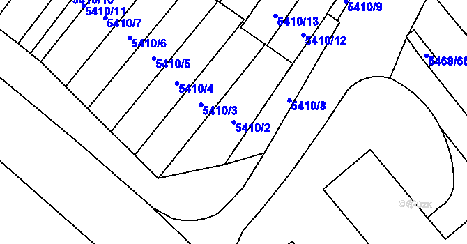 Parcela st. 5410/2 v KÚ Jihlava, Katastrální mapa