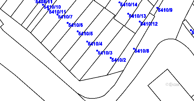 Parcela st. 5410/3 v KÚ Jihlava, Katastrální mapa