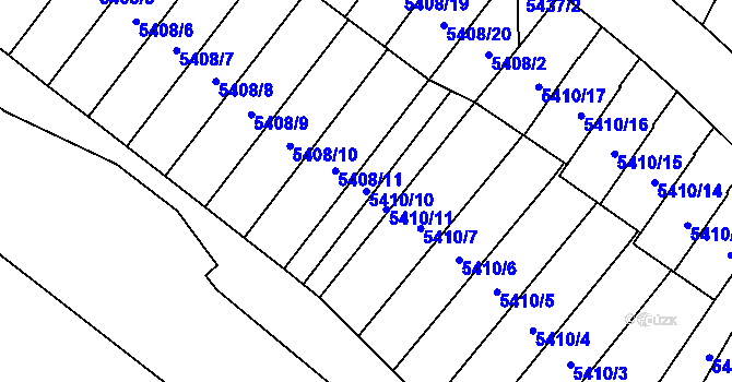 Parcela st. 5410/10 v KÚ Jihlava, Katastrální mapa