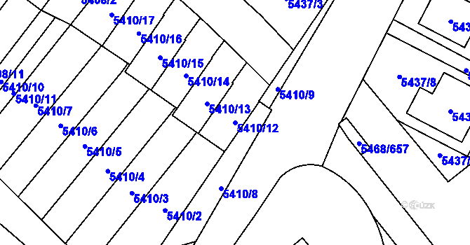 Parcela st. 5410/12 v KÚ Jihlava, Katastrální mapa
