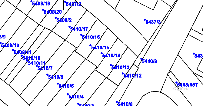 Parcela st. 5410/14 v KÚ Jihlava, Katastrální mapa