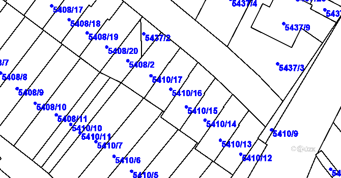 Parcela st. 5410/16 v KÚ Jihlava, Katastrální mapa
