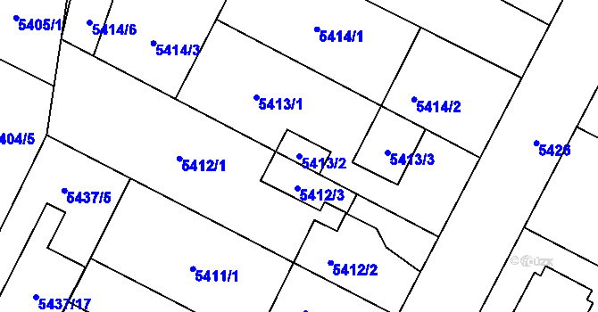 Parcela st. 5413/2 v KÚ Jihlava, Katastrální mapa