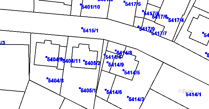 Parcela st. 5414/4 v KÚ Jihlava, Katastrální mapa