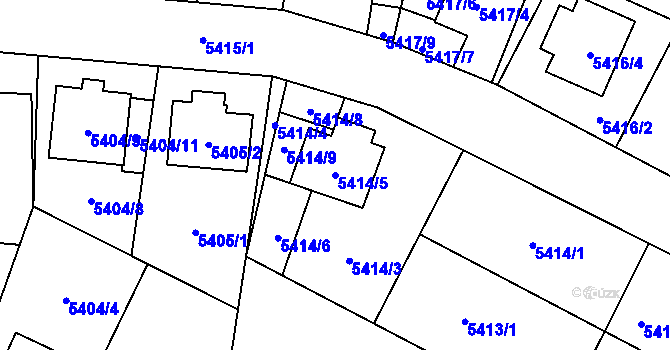 Parcela st. 5414/5 v KÚ Jihlava, Katastrální mapa