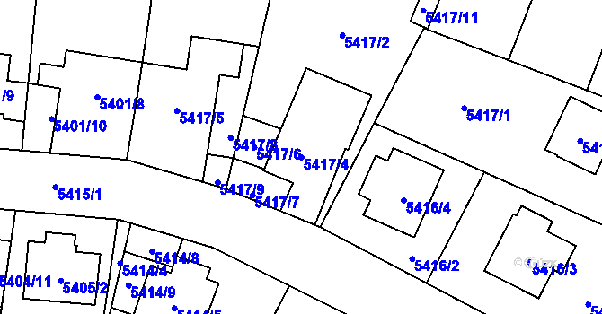 Parcela st. 5417/4 v KÚ Jihlava, Katastrální mapa