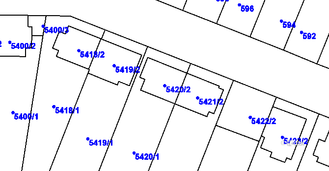 Parcela st. 5420/2 v KÚ Jihlava, Katastrální mapa