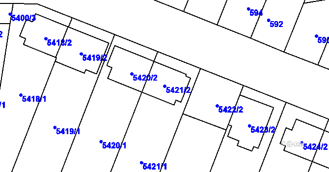 Parcela st. 5421/2 v KÚ Jihlava, Katastrální mapa
