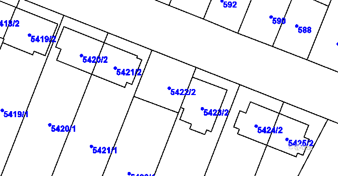 Parcela st. 5422/2 v KÚ Jihlava, Katastrální mapa