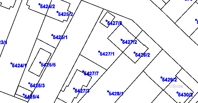 Parcela st. 5427/1 v KÚ Jihlava, Katastrální mapa