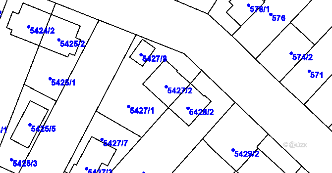 Parcela st. 5427/2 v KÚ Jihlava, Katastrální mapa