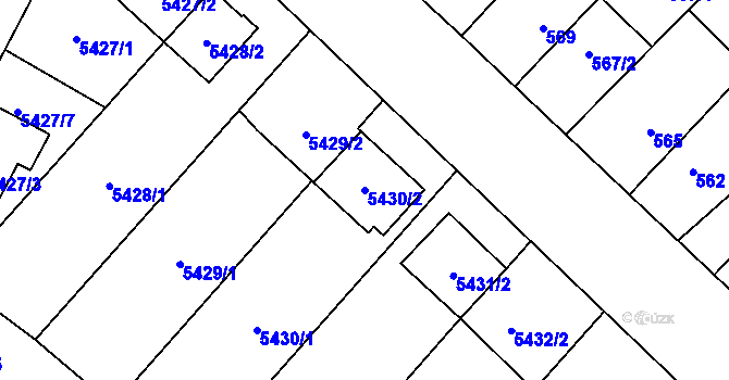 Parcela st. 5430/2 v KÚ Jihlava, Katastrální mapa