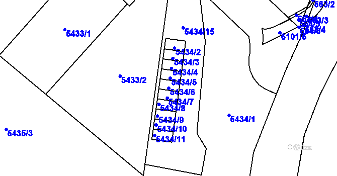 Parcela st. 5434/6 v KÚ Jihlava, Katastrální mapa
