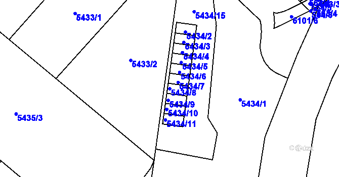 Parcela st. 5434/8 v KÚ Jihlava, Katastrální mapa