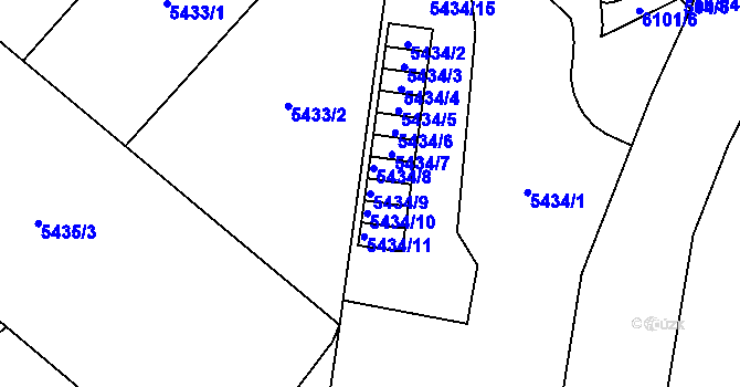 Parcela st. 5434/9 v KÚ Jihlava, Katastrální mapa