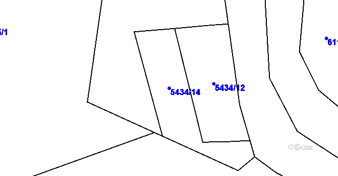 Parcela st. 5434/14 v KÚ Jihlava, Katastrální mapa