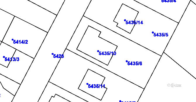 Parcela st. 5435/10 v KÚ Jihlava, Katastrální mapa