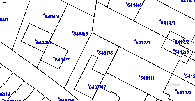 Parcela st. 5437/5 v KÚ Jihlava, Katastrální mapa