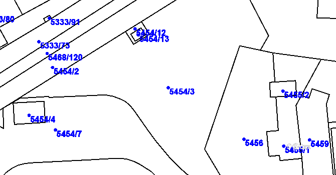 Parcela st. 5454/3 v KÚ Jihlava, Katastrální mapa