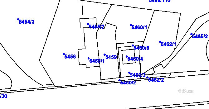 Parcela st. 5459 v KÚ Jihlava, Katastrální mapa