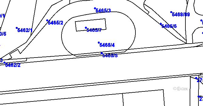 Parcela st. 5465/5 v KÚ Jihlava, Katastrální mapa