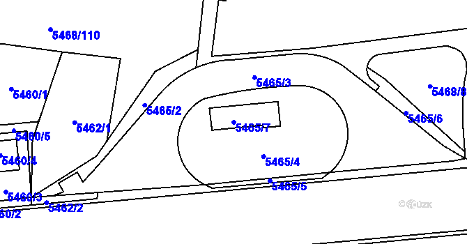 Parcela st. 5465/7 v KÚ Jihlava, Katastrální mapa