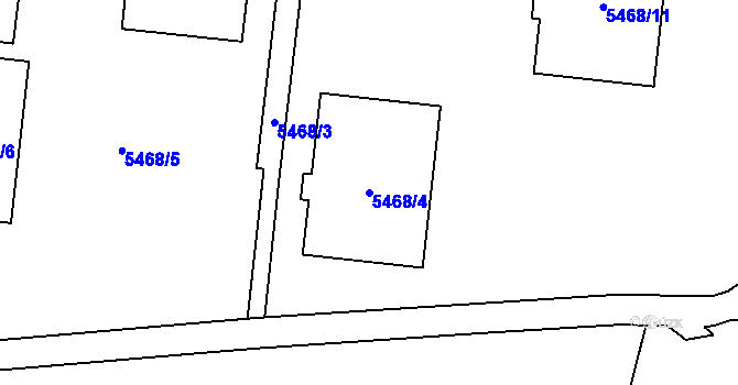 Parcela st. 5468/4 v KÚ Jihlava, Katastrální mapa