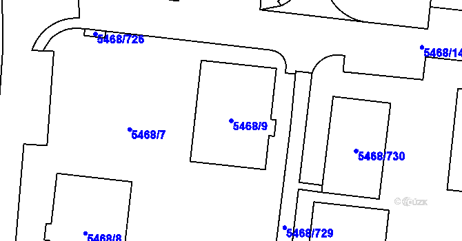 Parcela st. 5468/9 v KÚ Jihlava, Katastrální mapa