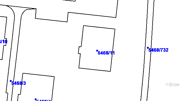 Parcela st. 5468/11 v KÚ Jihlava, Katastrální mapa