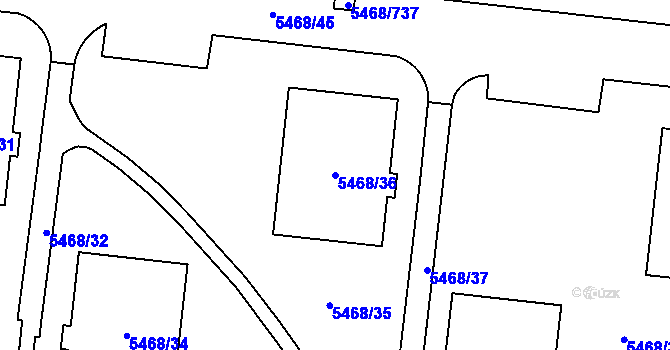 Parcela st. 5468/36 v KÚ Jihlava, Katastrální mapa