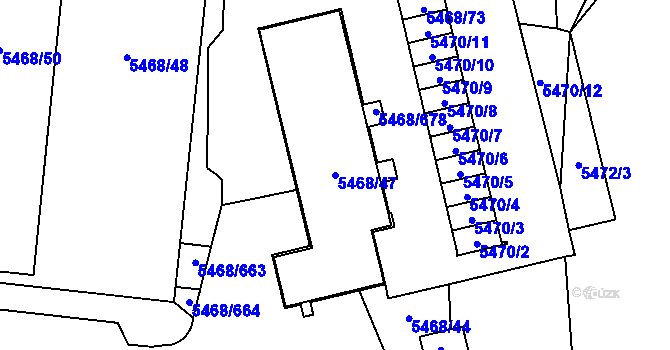 Parcela st. 5468/47 v KÚ Jihlava, Katastrální mapa