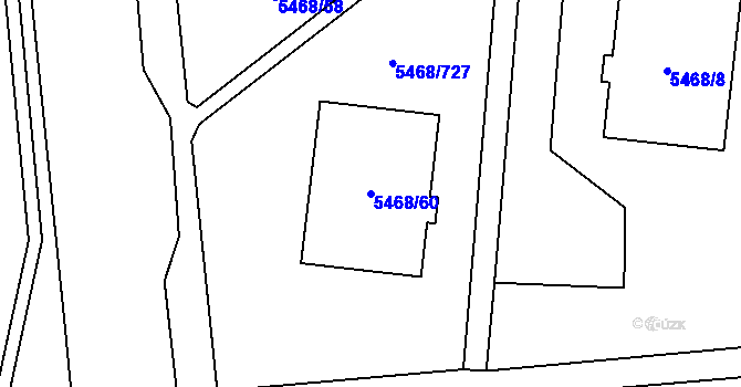 Parcela st. 5468/60 v KÚ Jihlava, Katastrální mapa