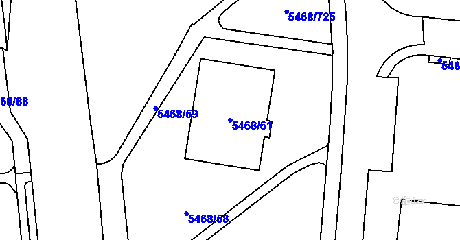 Parcela st. 5468/61 v KÚ Jihlava, Katastrální mapa