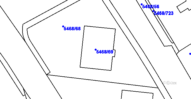 Parcela st. 5468/69 v KÚ Jihlava, Katastrální mapa