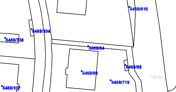 Parcela st. 5468/84 v KÚ Jihlava, Katastrální mapa