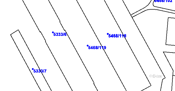 Parcela st. 5468/119 v KÚ Jihlava, Katastrální mapa