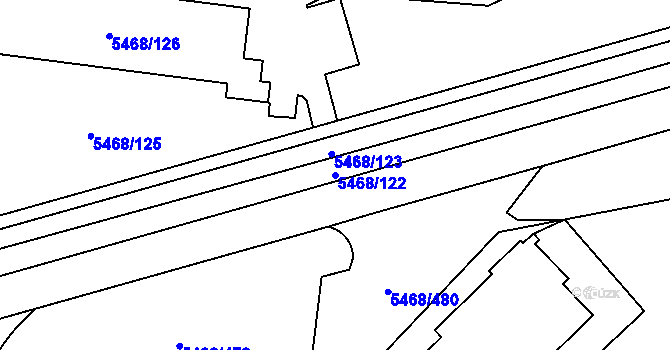 Parcela st. 5468/122 v KÚ Jihlava, Katastrální mapa