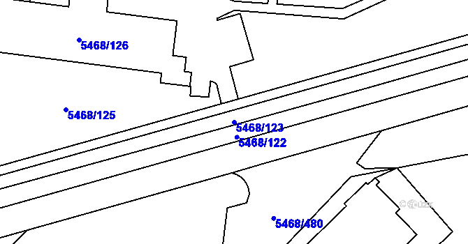 Parcela st. 5468/123 v KÚ Jihlava, Katastrální mapa