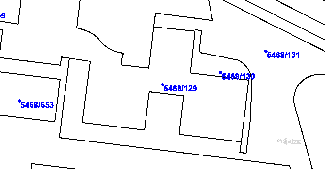 Parcela st. 5468/129 v KÚ Jihlava, Katastrální mapa
