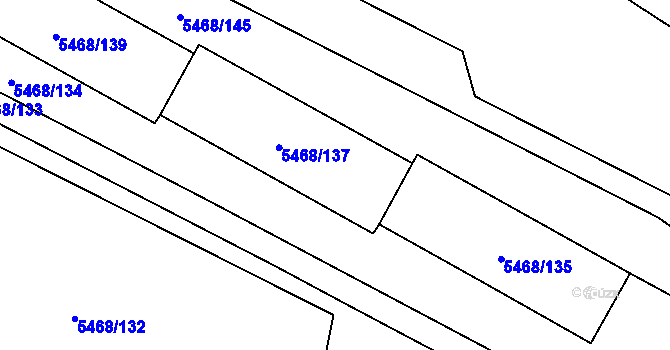Parcela st. 5468/137 v KÚ Jihlava, Katastrální mapa