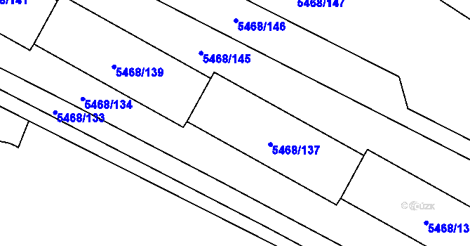 Parcela st. 5468/138 v KÚ Jihlava, Katastrální mapa