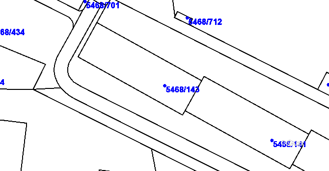 Parcela st. 5468/143 v KÚ Jihlava, Katastrální mapa