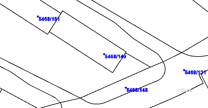 Parcela st. 5468/149 v KÚ Jihlava, Katastrální mapa